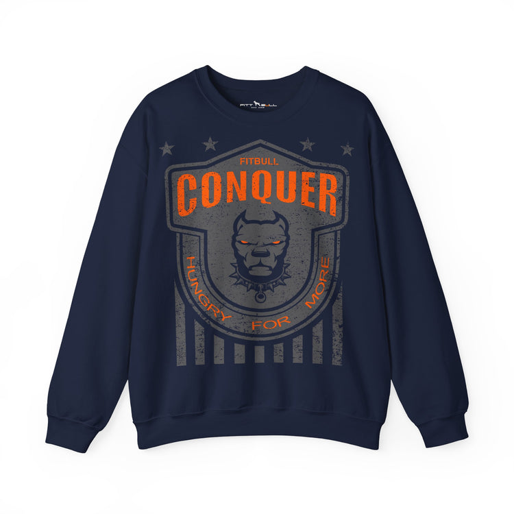 FITBULL Conquer — Crewneck Sweatshirt | Distressed Shield Edition