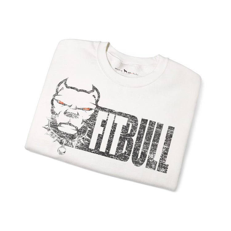FITBULL Gym Sweatshirt – Distressed Pitbull Dog Head Logo Casual Pullover