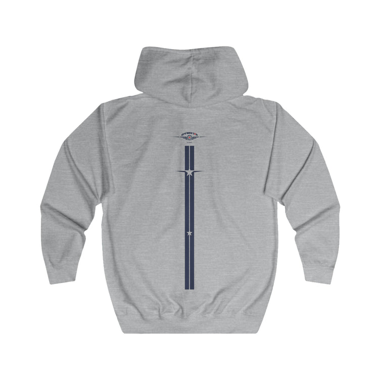 GYMSTAR Athletic Barbell Zip Hoodie — Gym Weightlifting Full-Zip Jacket