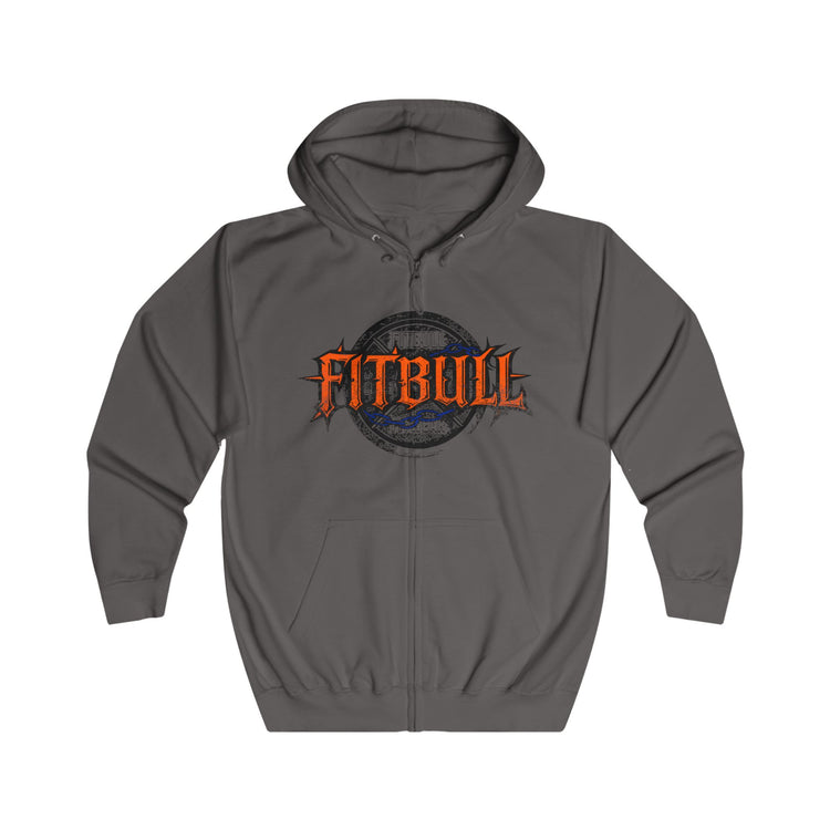 FITBULL Graphic Full-Zip Hoodie — Chains Pitbull Vintage Gym