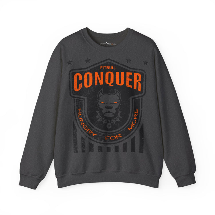 FITBULL Conquer — Crewneck Sweatshirt | Distressed Shield Edition