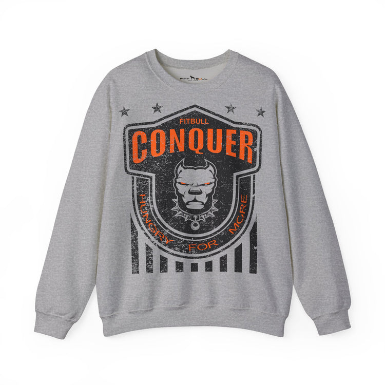 FITBULL Conquer — Crewneck Sweatshirt | Distressed Shield Edition