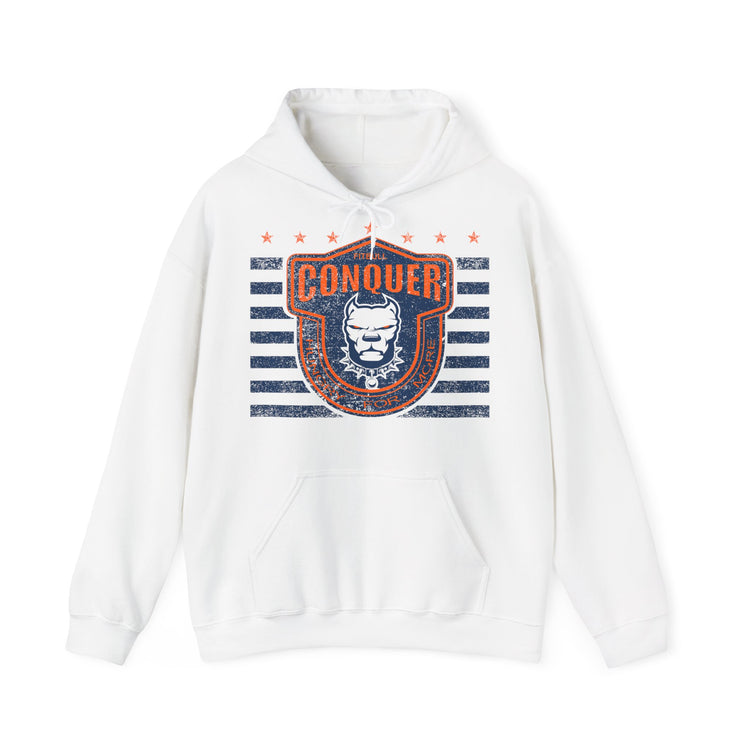 White Fitbull hoodie with a graphic design on a white background