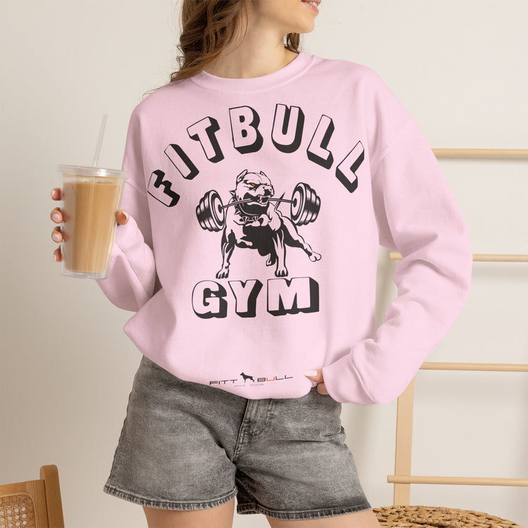 FITBULL Gym Graphic Crewneck Sweatshirt — Pitbull Gym Vintage Weightlifting