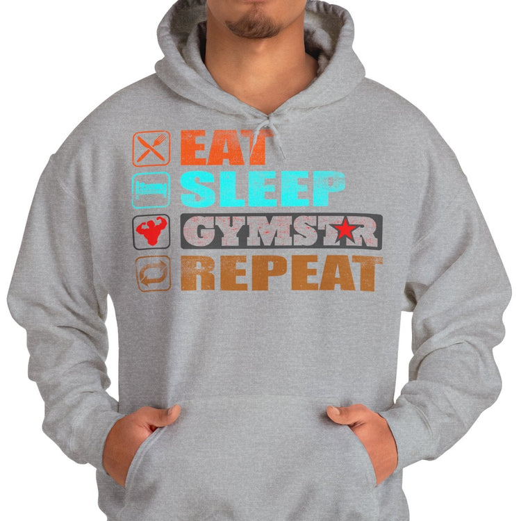 GYMSTAR Eat Sleep Gymstar Repeat Unisex Gym Hoodie – Bodybuilding & Fitness