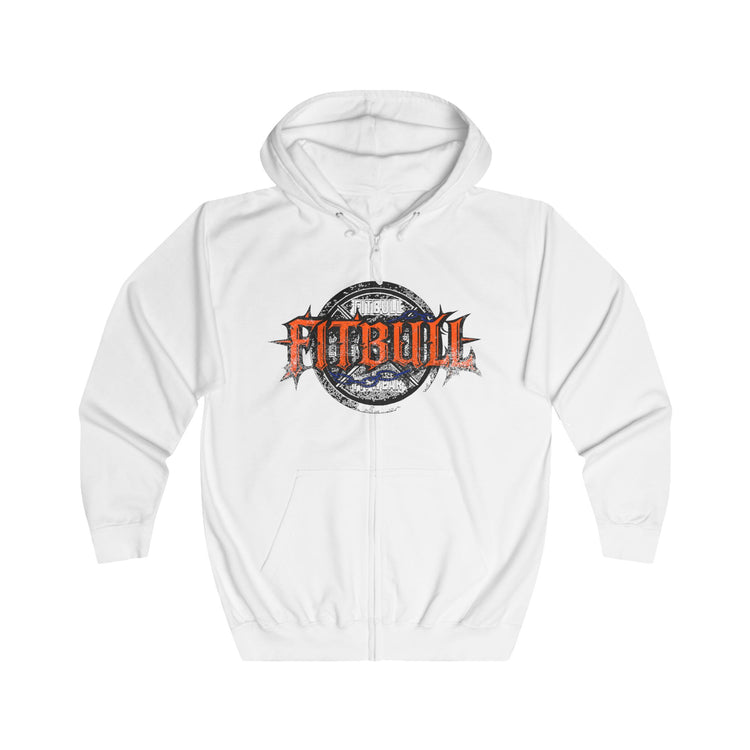 FITBULL Graphic Full-Zip Hoodie — Chains Pitbull Vintage Gym