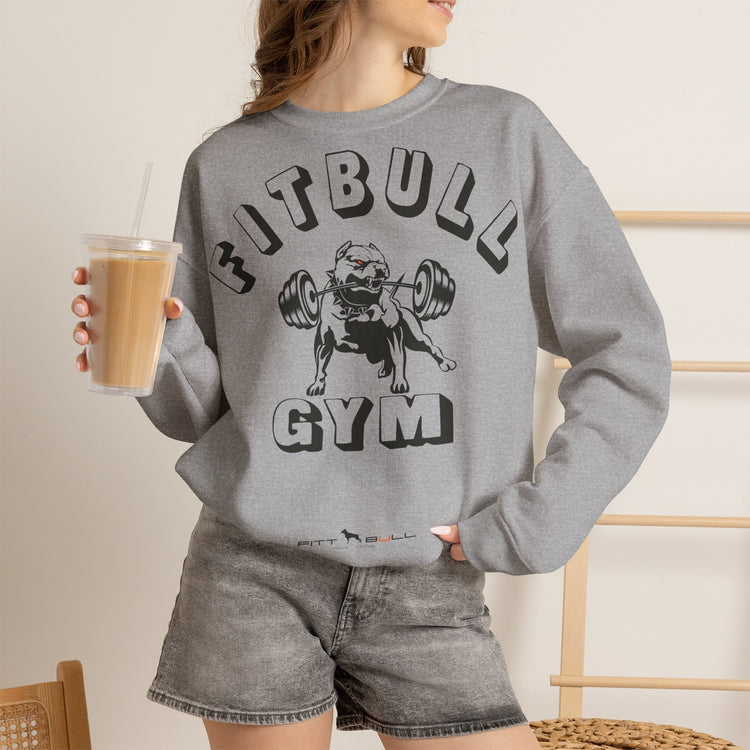 FITBULL Gym Graphic Crewneck Sweatshirt — Pitbull Gym Vintage Weightlifting