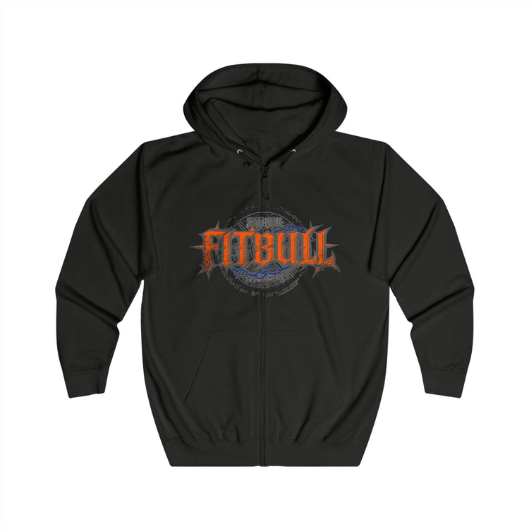 FITBULL Graphic Full-Zip Hoodie — Chains Pitbull Vintage Gym