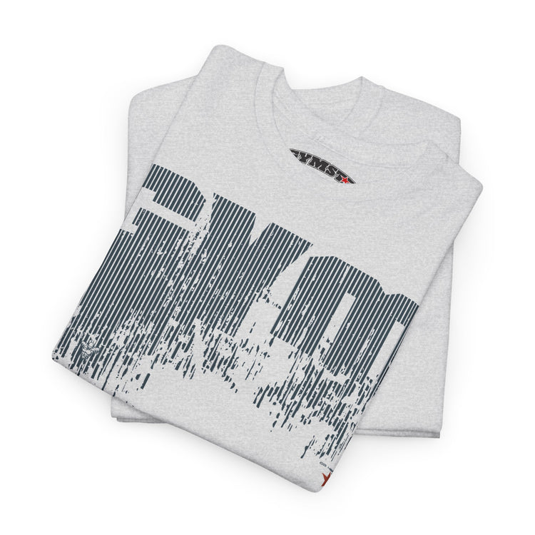 A folded light gray heather t-shirt with a large distressed dark gray graphic reading 'EVOL' across the front, shown on a plain white background.