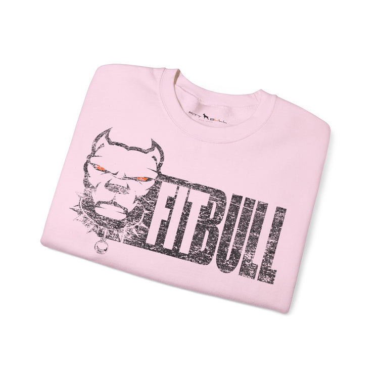 FITBULL Gym Sweatshirt – Distressed Pitbull Dog Head Logo Casual Pullover