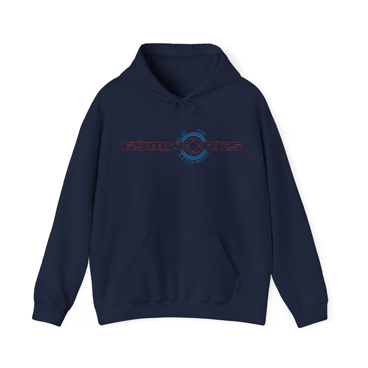 Black Gymstar hoodie with a logo on a white background