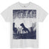 Fitbull fitness t-shirt with a graphic of a dog and urban cityscape grey.