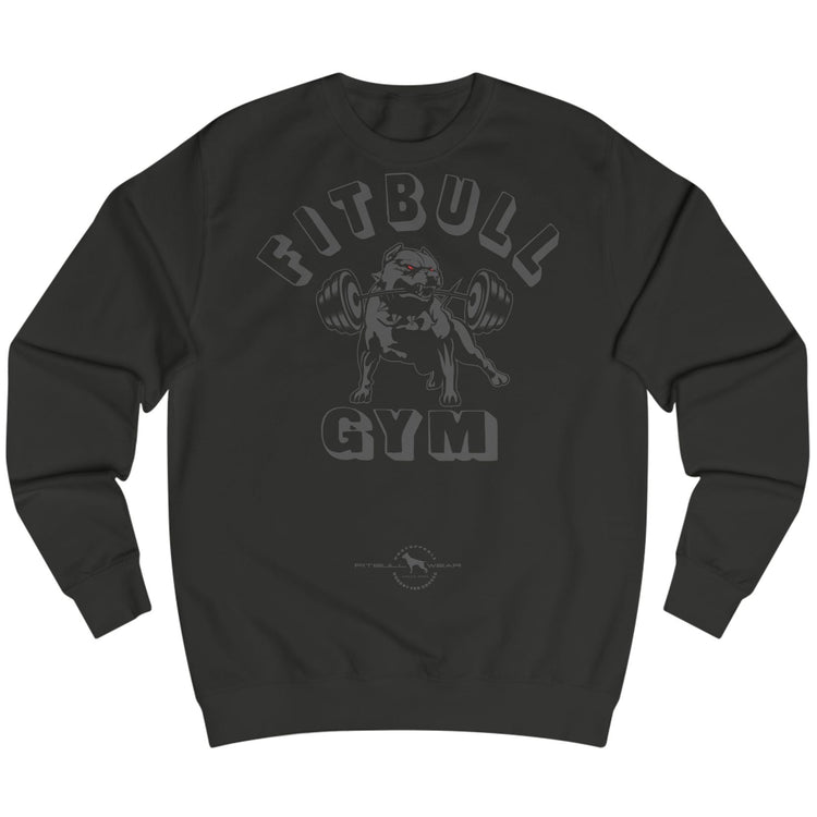 black sports hoodie for fitness and bodybuilding from the Fitbull brand, branded with a motivating motif, front view