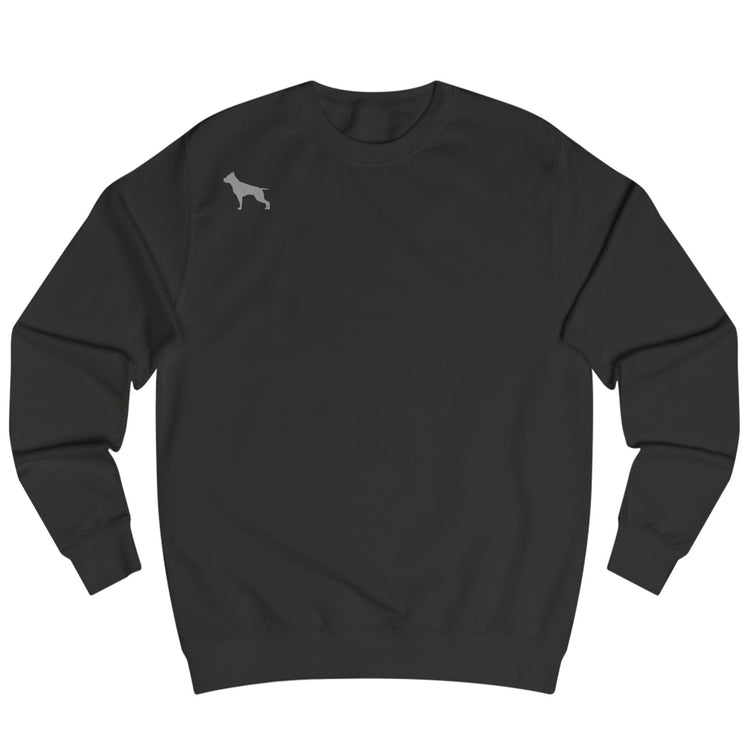 Black, sporty hoodie for fitness and crossfit by the Fitbull brand, branded with a logo, Front view.