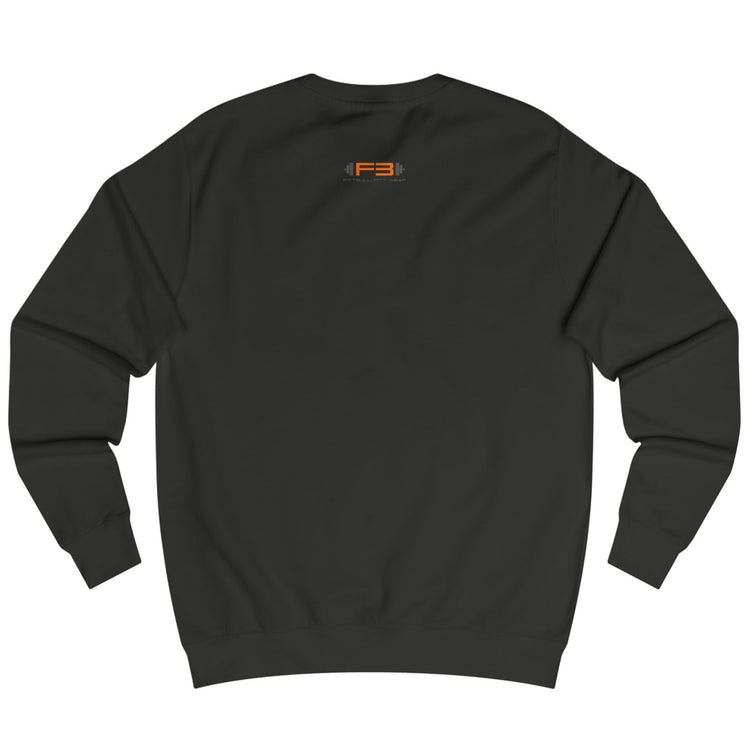 Black sweatshirt Fitbull with a motivational sports brand and design graphic on the back.