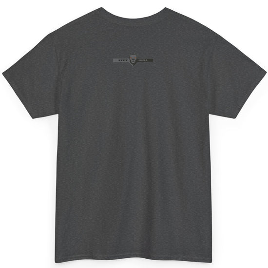 A Fitbull t-shirt with a Conquer motivational graphic design back dark grey.