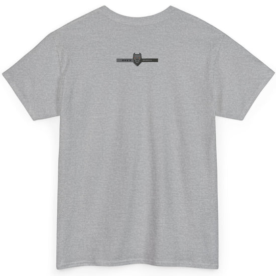 A Fitbull t-shirt with a Conquer motivational graphic design back grey.