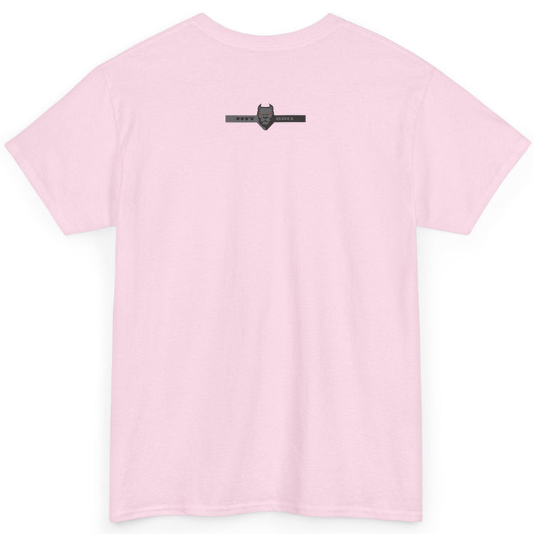 A Fitbull t-shirt with a Conquer motivational graphic design back pink.