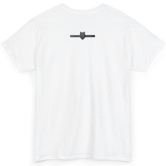 A Fitbull t-shirt with a Conquer motivational graphic design back white.