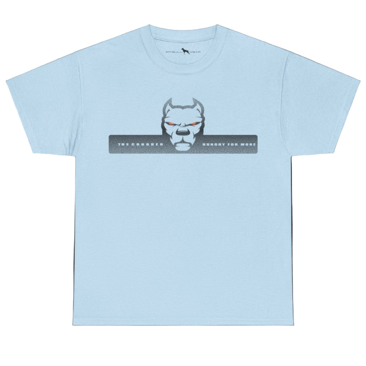 sky blue  fitbull t-shirt with logo and motivation print