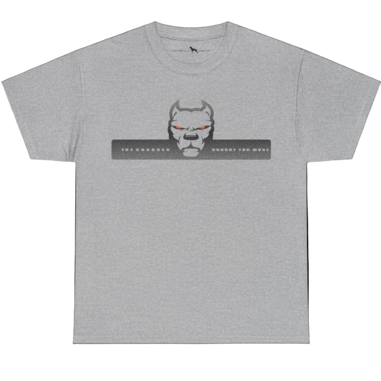 grey  fitbull t-shirt with logo and motivation print