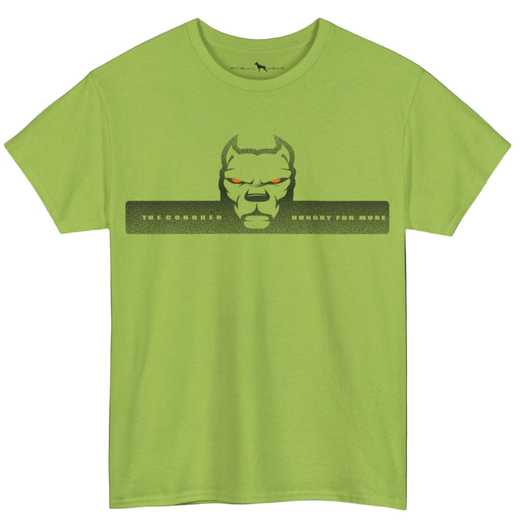 Kiwi Fitbull fitnes gym T-shirt with a logo on the front view.