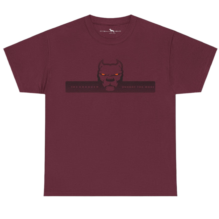 maroon  fitbull t-shirt with logo and motivation print