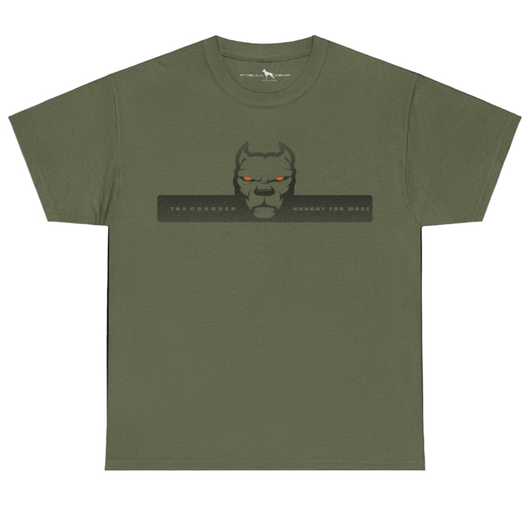 military green  fitbull t-shirt with logo and motivation print