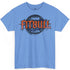 A  carolina blue bodybuilding spotry 'Fitbull' t-shirt witnt logo and mitvation design.