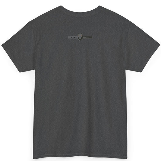 A  dark grey bodybuilding spotry 'Fitbull' t-shirt witnt logo and mitvation design back.