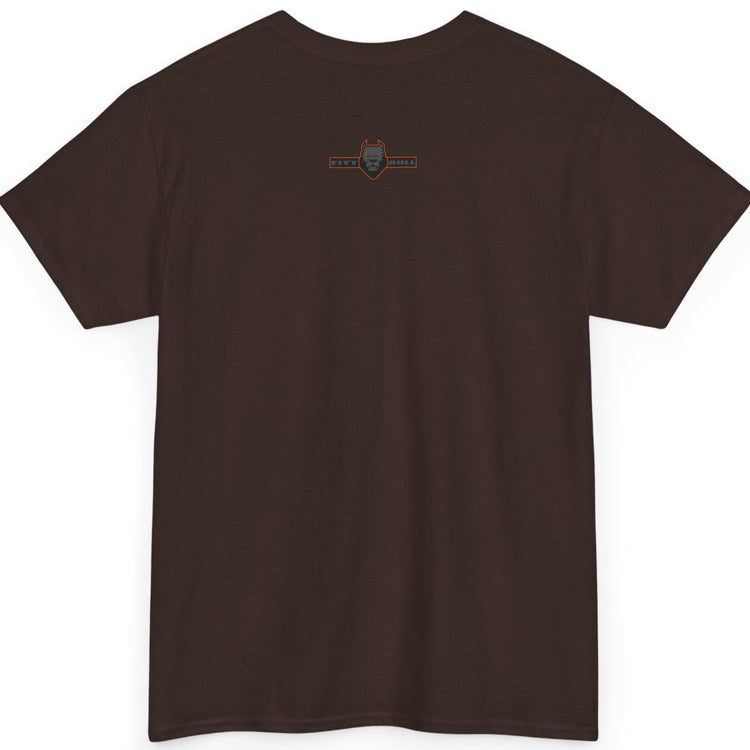 Brown Fitbull t-shirt with a small black logo on the back. Fitness and Bodybuilding motivating.