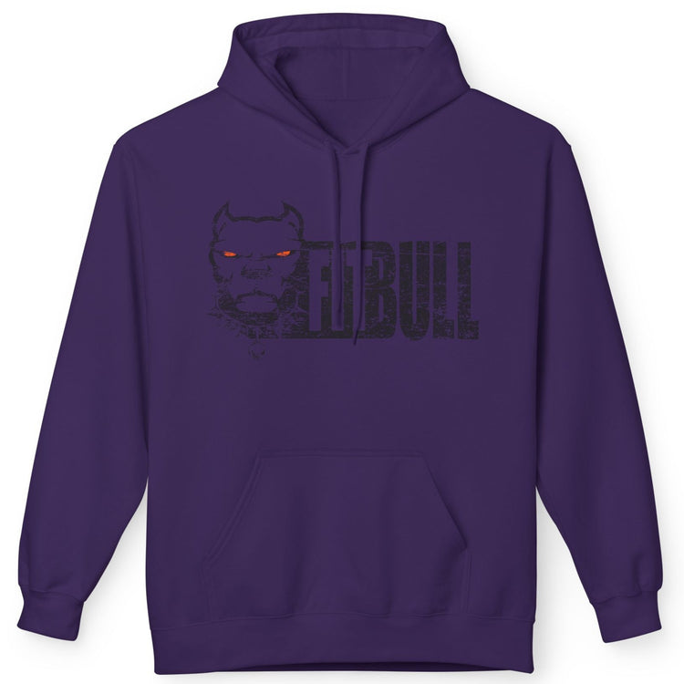 Purple Fitbull-fitness hoodie with a graphic design on a white background