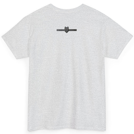 Fitbull fitness t-shirt with a graphic of a dog and urban cityscape ash back.