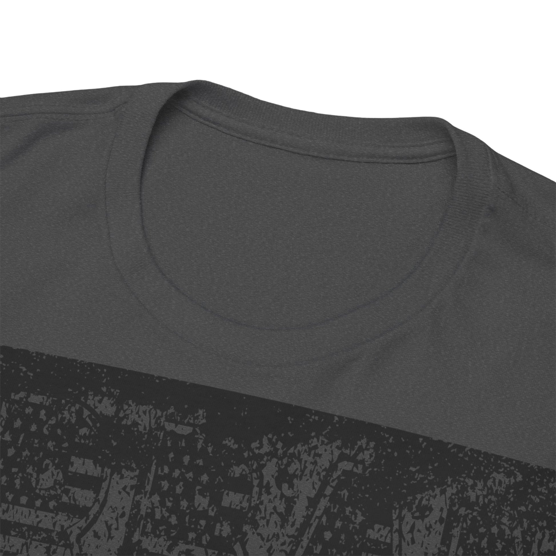 Fitbull fitness t-shirt with a graphic of a dog and urban cityscape dark green logo.