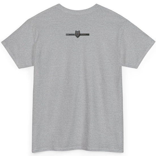 Fitbull fitness t-shirt with a graphic of a dog and urban cityscape  grey back.