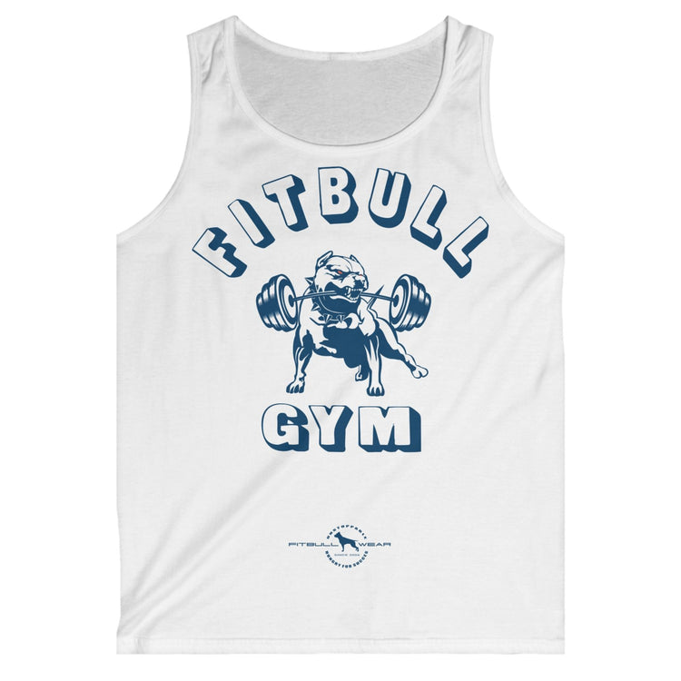 a  Fitbull sports tank top branded with the Fitbull Fit Wear logo and a motivating print.
