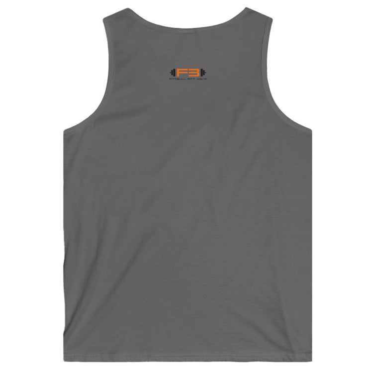 a s Fitbull sports tank top branded with the Fitbull Fit Wear logo back viewort grey