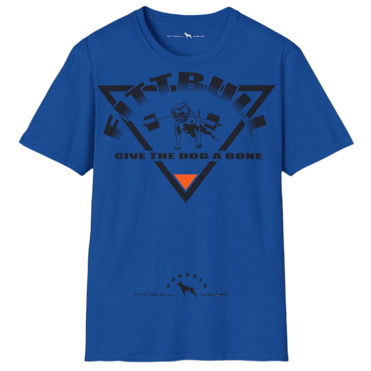 blue Fitbull T-shirt with a logo and a motivational print