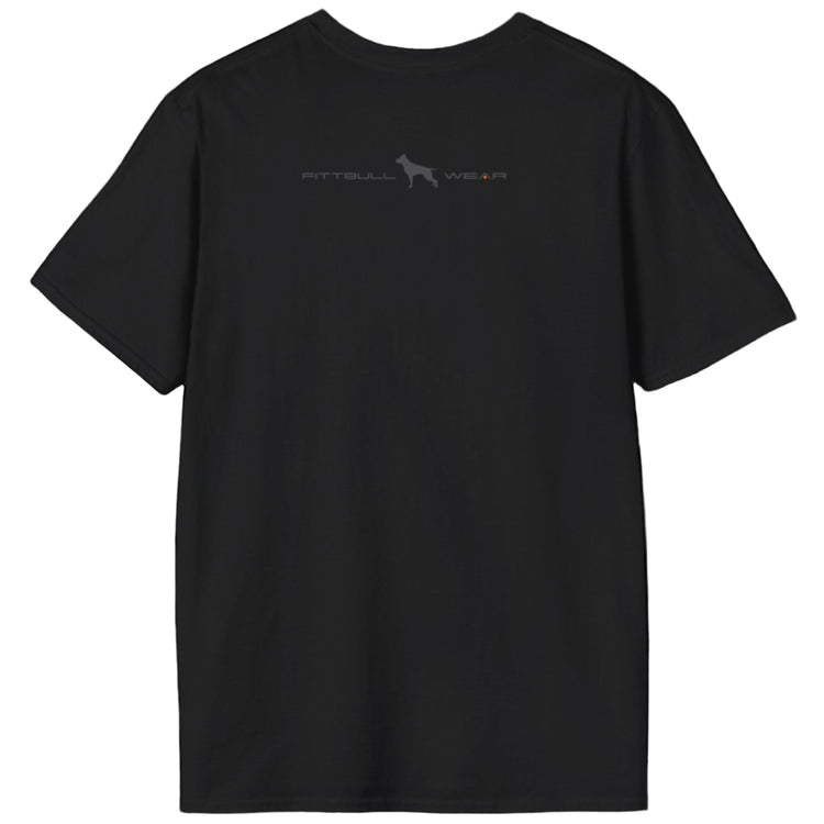 Black Fitbull T-shirt with logo and motivating design Fitbull Gym Back view.