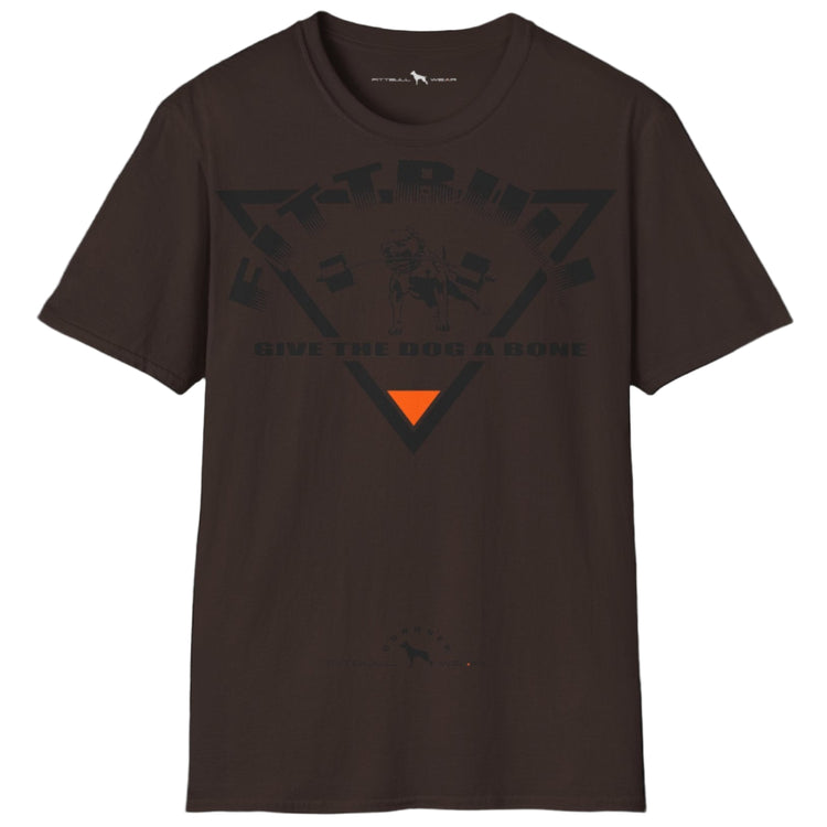 brown Fitbull T-shirt with a logo and a motivational print