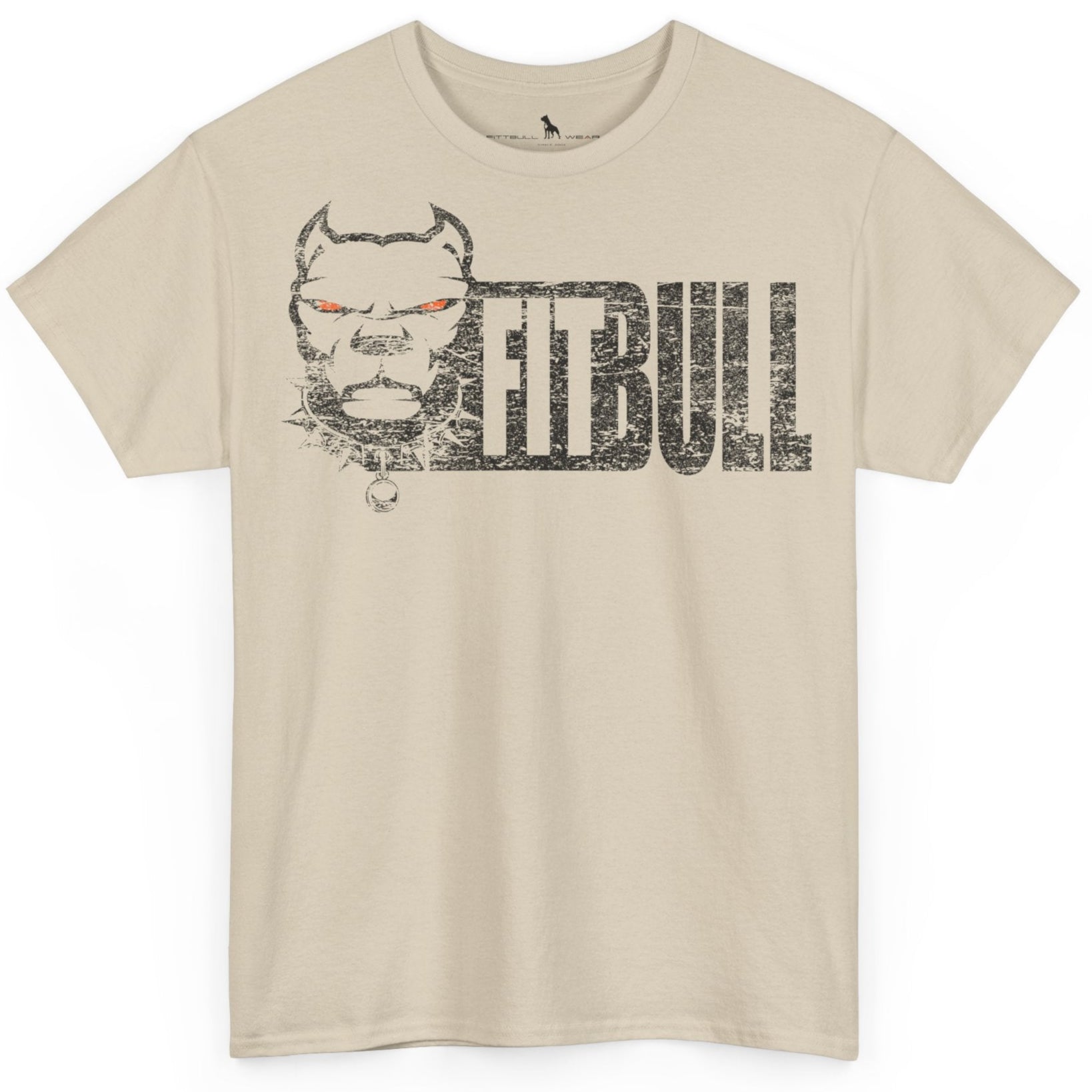 Beige FITBULL t-shirt with a motivation design.