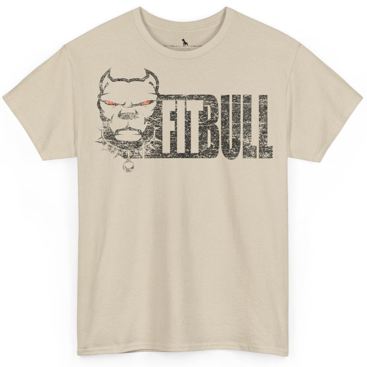 Beige FITBULL t-shirt with a motivation design.