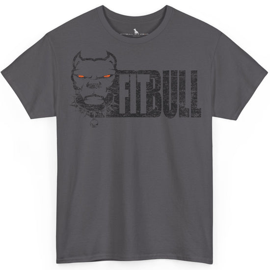 Gray Fitbull t-shirt with a graphic design and 'Fitbull' text on a white background