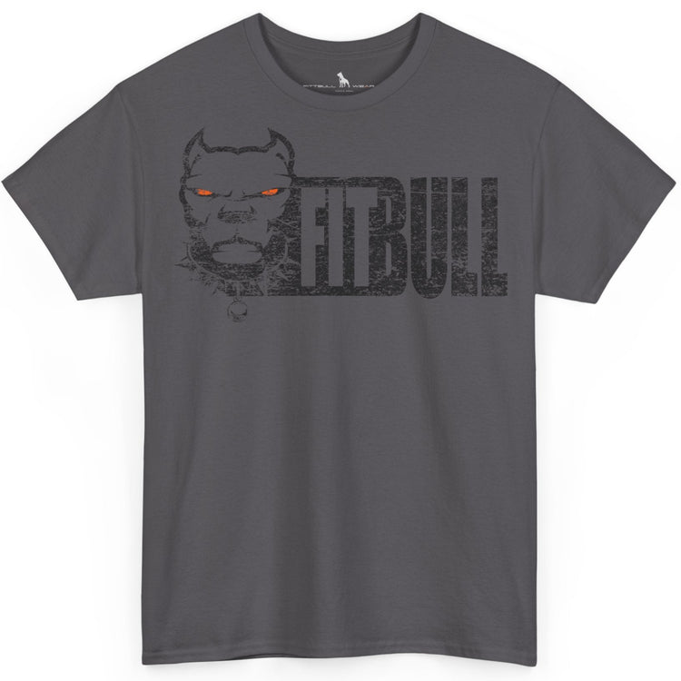 Gray Fitbull t-shirt with a graphic design and 'Fitbull' text on a white background