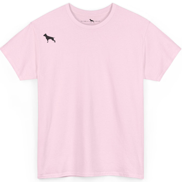 Pink Fitbull t-shirt with a small black logo on the chest. Fitness and Bodybuilding motivating.