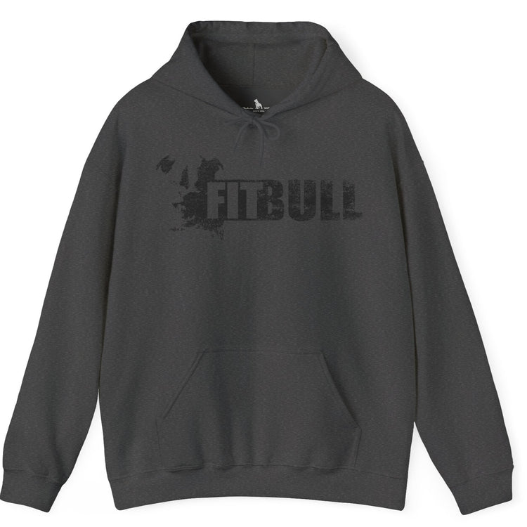 Dark Green hoodie with 'FITBULL' mivational fitness design.