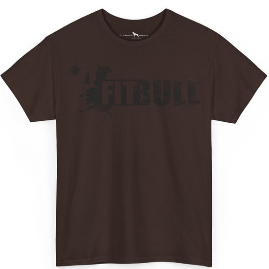 Brown Fitbull fitness t-shirt with motivational design on the chest.