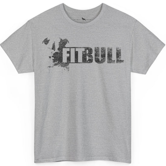 Grey Fitbull fitness t-shirt with motivational design on the chest.
