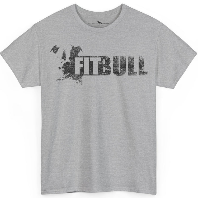 Grey Fitbull fitness t-shirt with motivational design on the chest.