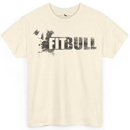 Natural Fitbull fitness t-shirt with motivational design on the chest.